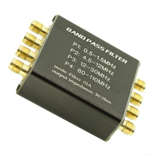 GANCEI Radiovorfilter mit 4-fach BPF 06A 1Hz-300MHz 50 Ohm für SMA Buchse Stecker für Malachit Radio Aluminiumgehäuse schwarz von GANCEI