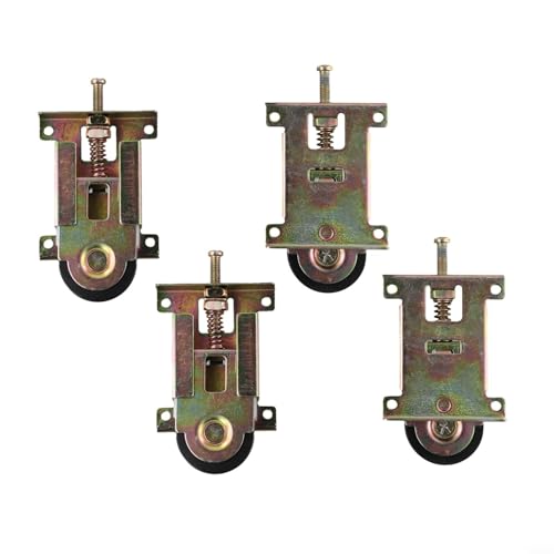 GANCEI Schiebetür-Räder, Schiebetürrollen, Tür-Riemenscheiben, Eisen, Kunststoff, Nockenrolle, Möbelrad, Hardware, untere Halterung für reibungsloses Gleiten (4 Stück) von GANCEI