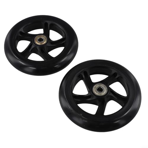 GANCEI Scooter-Räder, 2 Stück leise PU-Räder für Roller, Polyurethan-Ersatzräder, Hochgeschwindigkeitslager (145 mm x 30 mm, schwarz) von GANCEI
