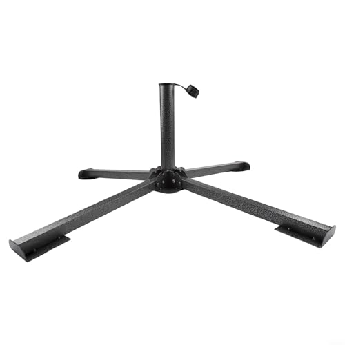 GANCEI Stabiler Schirmständer aus Stahl für den Außenbereich mit verstellbarer Stangenhalterung für Terrasse, Garten, Strand oder Camping, faltbares und tragbares Design in Schwarz von GANCEI
