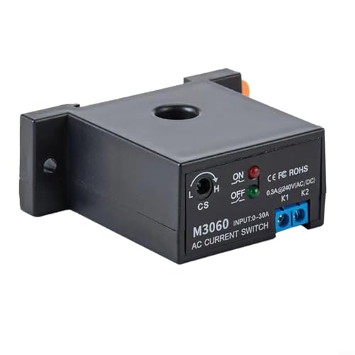 GANCEI Stromsensorschalter, AC normalerweise offener Sensor-Kontrollschalter, selbstbetriebenes Induktionsrelais-Überwachung, 0,2–30 A (M3060) von GANCEI