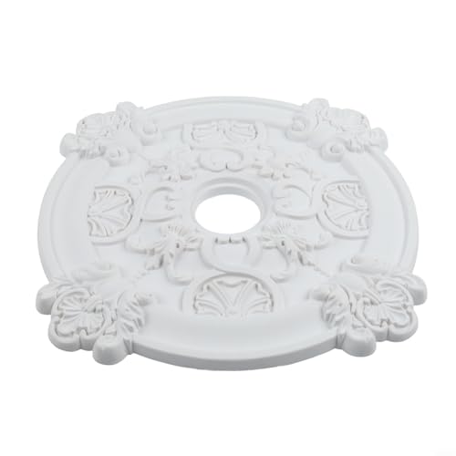 GANCEI Teller, Deckenventilator, Medaillon, Zuhause, 39 cm, weiß, ohne Bohren, stilvolle Heimdekoration, Verschönerung von GANCEI