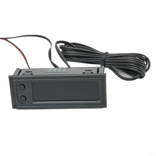 GANCEI Thermometer Messgerät, DC 5-27V Temperatur -35-120°C, Voltmeter, Uhr für Autos 12V 3-in-1 für Fahrzeug-Armaturenbrett-Überwachung (grün) von GANCEI