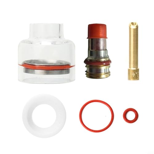 GANCEI WIG-Schweiß-Glasdüsen-Set mit Gaslinsenfutter, Zubehör, passend für TIG-17 TIG-18 TIG-26 Kupferglas für Plasmaschneider, professionelles Heimwerken (WP-17/18/26 1.6) von GANCEI