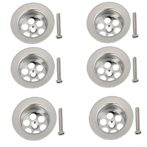 GANCEI Waschbeckenstöpsel-Abdeckung, 70 mm, Edelstahl, mit Schrauben, 2er-Set, silberfarbene Stopfen für Küche oder Badezimmer, Waschbecken, Auslaufschutz von GANCEI