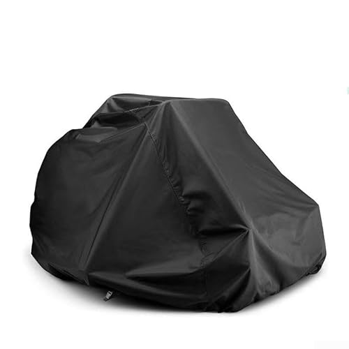 GANCEI Wasserdichte Rasenmäher-Abdeckung, 210D 420D Oxford, strapazierfähig, staubdicht, 200 x 117 x 140 cm, für den Außenbereich, Gartentraktor, schwarz (210D) von GANCEI