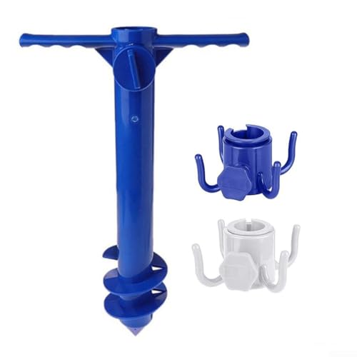 GANCEI Winddichter Regenschirm-Erdspieß-Anker mit Spiralspitze und rutschfestem Griff für Strand, Garten, Picknick, Camping, Outdoor (3) von GANCEI