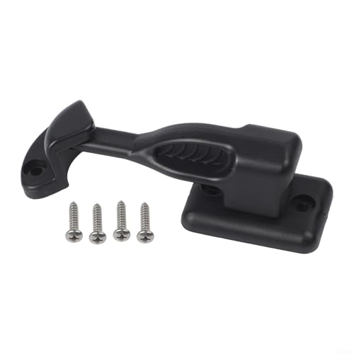 GANCEI Wohnwagentürschlosshalter, drehbarer Riegel mit Schrauben, Nylon-Türstopper für Wohnwagen, Boot und Möbel, platzsparend (schwarz) von GANCEI