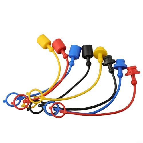Hydraulisches Schnellkupplungs-Set, 4 Paar männliche Staubkappe und weibliche Abdeckungskupplung, männliche Staubkappe und weibliche Abdeckung, Kupplung mit Haltering hält Kappe mit Schlauch verbunden Hydraulisches Schnellkupplungs-Set, 4 Paar männliche Staubkappe und weibliche Abdeckungskupplung, männliche Staubkappe und weibliche Abdeckung, Kupplung mit Haltering hält Kappe mit Schlauch verbunden von GANCEI