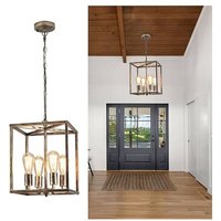 Ganeed - 4-Licht Laterne Kronleuchter Industrie Metall Verstellbare Höhe Foyer Pendelleuchte, Rustikale Bronze Hängende Leuchte für Kücheninsel Ganeed - 4-Licht Laterne Kronleuchter Industrie Metall Verstellbare Höhe Foyer Pendelleuchte, Rustikale Bronze Hängende Leuchte für Kücheninsel von GANEED
