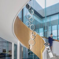 Ganeed Schwarzer moderner Kronleuchter, Luxuriöser Moderner LED Kronleuchter, Dimmbar, Lange Treppen Kronleuchter, Beleuchtung für Moderne Hohe Ganeed Schwarzer moderner Kronleuchter, Luxuriöser Moderner LED Kronleuchter, Dimmbar, Lange Treppen Kronleuchter, Beleuchtung für Moderne Hohe von GANEED