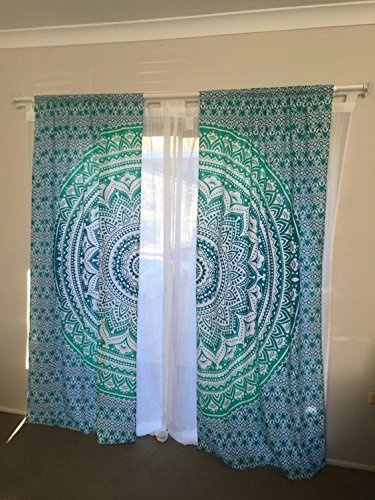 GANESHAM HANDICRAFT - Indische Mandala Wand Hängende Tapisserie Vorhang Boho Vorhänge für Tür, böhmische Tapisserie Vorhänge, Mandala böhmischen Dorm Dekor, Hippie Schlafzimmer Vorhänge von GANESHAM HANDICRAFTS
