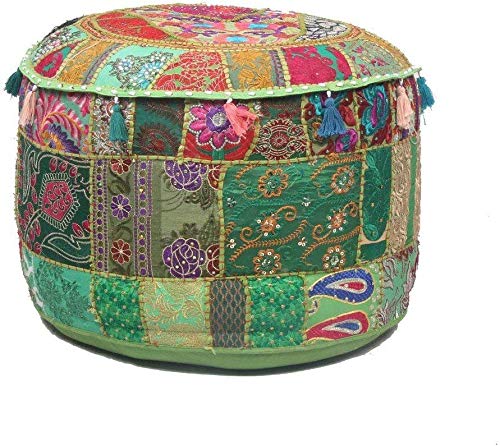 Patchwork Sitzsack Boho Bohemian Hand bestickt ethnischen handgefertigt Pouf osmanischen von GANESHAM HANDICRAFTS