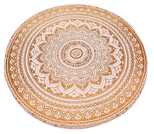 Indische Mandala Runde Tapisserie Hippie Boho böhmischen Zigeuner Dorm Dekor Baumwolle Wand hängenden Tapisserie Home Decor Yoga Matte Runde Tapisserie Strand Roundie Tischdecke von GANESHAM HANDICRAFT