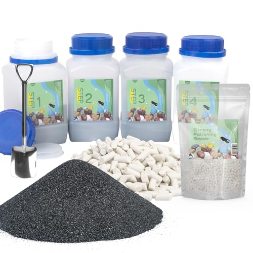 Steinbecher-Körnungsset, 4,5 kg, Nachfüllset, Trommelmedien, 4-stufiges Zubehör zum Trommeln und Polieren von Steinen und Edelsteinen Steinbecher-Körnungsset, 4,5 kg, Nachfüllset, Trommelmedien, 4-stufiges Zubehör zum Trommeln und Polieren von Steinen und Edelsteinen von GANGOU