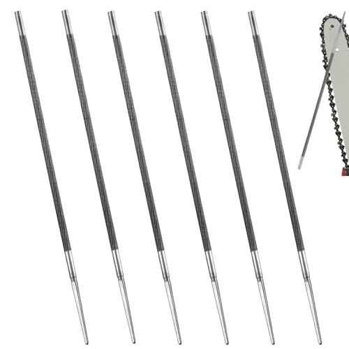 Kettensägenfeile, 6 Stück Kettensägefeilen, Kettensägenfeilenset, Kettensägenrundfeilen, 4mm Kettenschärfgerät für Rasenmäher, zum Entgraten und Reparieren Kettensägenfeile, 6 Stück Kettensägefeilen, Kettensägenfeilenset, Kettensägenrundfeilen, 4mm Kettenschärfgerät für Rasenmäher, zum Entgraten und Reparieren von GANILITY