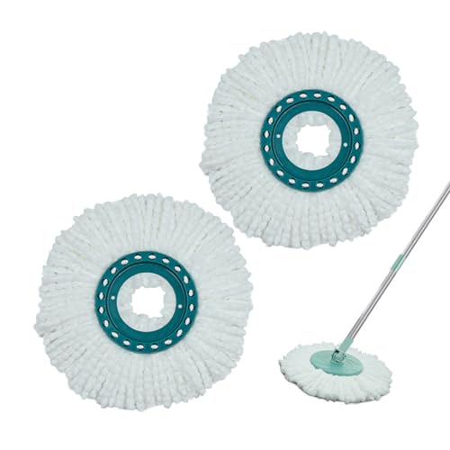 2 Stück Mikrofaser Wischmopp Ersatz Kompatibel, Ersatzkopf für Clean Twist Disc Mop Ergo, Mop Systèmes Moppkopf Ersatz Sehr Saugfähig, Für alle Bodenarten Geeignet von GANMFOYC