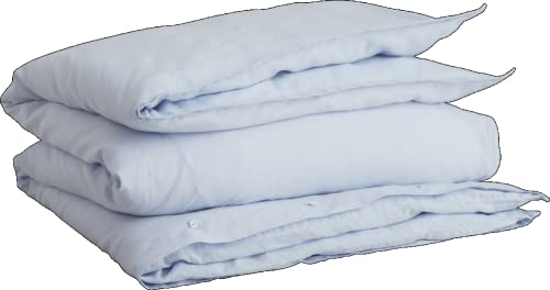 GANT Baumwoll-Leinen Bettdeckenbezug einzeln Farbe Light Blue Größe 135x200 von GANT