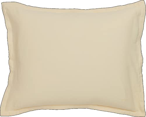 GANT Baumwoll-Leinen Kissenbezug einzeln Farbe Butter Yellow Größe 80x80 von GANT
