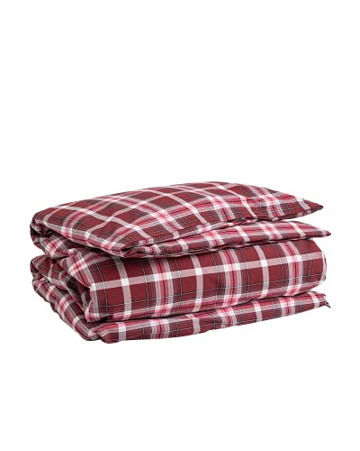 GANT Oxford Check Bettdeckenbezug einzeln Farbe Cabernet RED Größe 135x200cm Kariert Bettwäsche von GANT