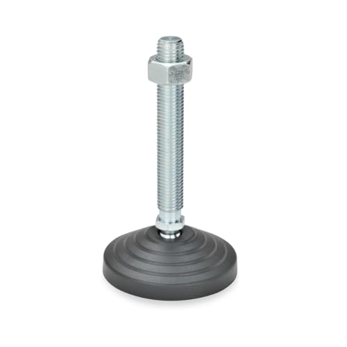 Ganter Normelemente | Stellfuß, Gelenkfuß - GN 344-80-M12-98-BG | Fuß Kunststoff Thermoplast | Verstellspindel Stahl | d: 80, M12x98 von Ganter Normelemente