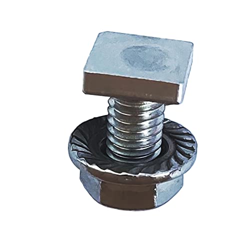 GAO Flora 20 Vierkantschrauben mit Flanschmutter M6x12 Edelstahl für Gewächshäuser Kopf 10x10x2,5mm von GAO Flora