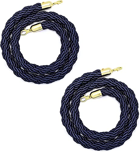 GAOAZHEN Absperrseil, Absperrsäulen-Absperrseil, Trennseil, dunkelblaues geflochtenes Hanfseil (2er-Pack, 4 m) von GAOAZHEN