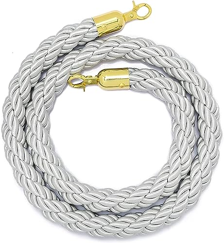 GAOAZHEN Absperrseil, Aufhängeseil, Absperrsäulendraht, silberfarbenes gewebtes Seil, Säulenwarteseil, 1/8 Zoll dick (2er-Pack, 100 cm) von GAOAZHEN