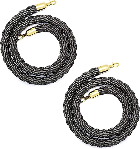 GAOAZHEN Absperrseil, Hängeseil, Absperrsäulenlinie, Absperrlinie zur Kontrolle von Menschenmengen, geflochtenes Hanfseil, gedrehtes Säulenseil (2er-Pack, 2,5 m) von GAOAZHEN