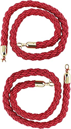 GAOAZHEN Absperrseil, Hängeseil, gewebtes/gedrehtes Absperrseil, Hakenseil zur Kontrolle von Menschenmengen (2er-Pack, 5 m) von GAOAZHEN