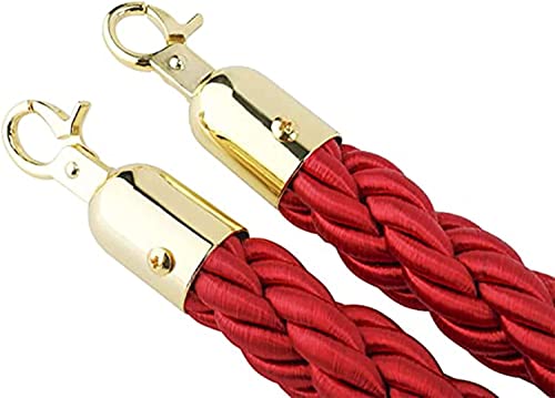 GAOAZHEN Absperrseil zum Aufhängen, roter Hanf-gewebter Absperrseil-Gurthaken, Absperrseil zur Kontrolle von Menschenmengen (2er-Pack, 3,5 m) von GAOAZHEN