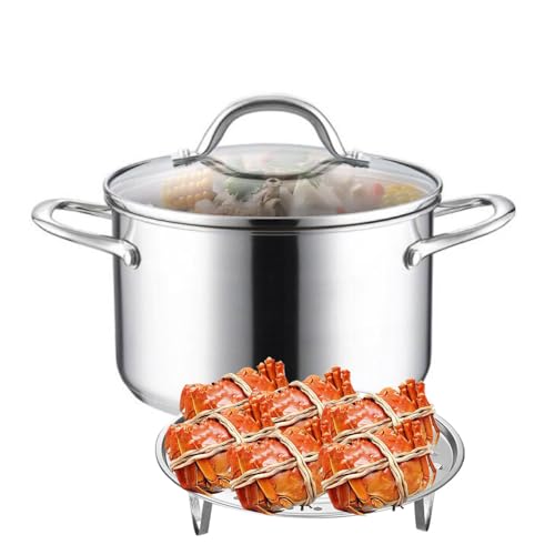 GAOBINGB 11-Liter-Suppentopf aus Edelstahl mit Glasdeckel und Doppelgriffen – Vielseitiger Induktionskochtopf zum Kochen, Suppe zubereiten und Dämpfen – Perfekt für Hobbyköche GAOBINGB 11-Liter-Suppentopf aus Edelstahl mit Glasdeckel und Doppelgriffen – Vielseitiger Induktionskochtopf zum Kochen, Suppe zubereiten und Dämpfen – Perfekt für Hobbyköche von GAOBINGB
