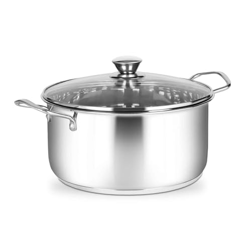 GAOBINGB 7-Liter-Suppentopf aus Edelstahl mit Glasdeckel – induktionsgeeignete Auflaufform, Suppentopf mit Spiegeloberfläche zum Kochen – 24 x 16 cm, langlebiges Küchenutensil GAOBINGB 7-Liter-Suppentopf aus Edelstahl mit Glasdeckel – induktionsgeeignete Auflaufform, Suppentopf mit Spiegeloberfläche zum Kochen – 24 x 16 cm, langlebiges Küchenutensil von GAOBINGB