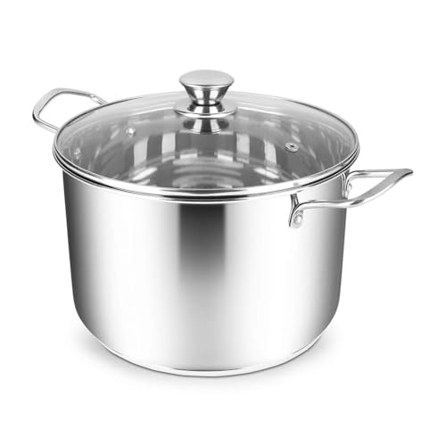 GAOBINGB 7-Liter-Suppentopf aus Edelstahl mit Glasdeckel – induktionsgeeigneter Suppentopf und Auflaufform, 24 x 16 cm, Hochglanzoberfläche – perfekt zum Kochen zu Hause und zur Suppenzubereitung GAOBINGB 7-Liter-Suppentopf aus Edelstahl mit Glasdeckel – induktionsgeeigneter Suppentopf und Auflaufform, 24 x 16 cm, Hochglanzoberfläche – perfekt zum Kochen zu Hause und zur Suppenzubereitung von GAOBINGB