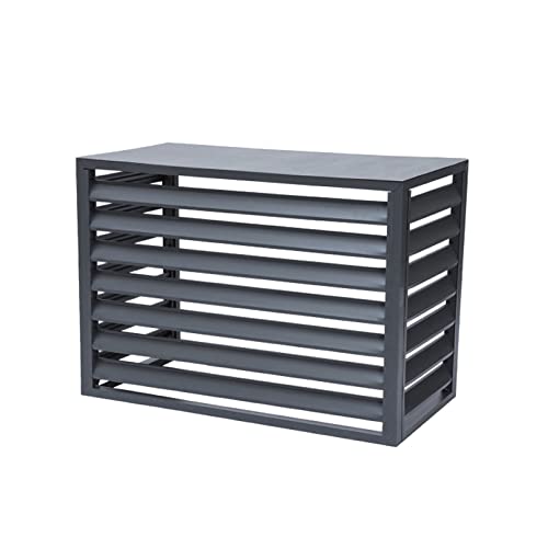 GAOBINGB Abdeckung für Klimaanlage im Freien mit Blumenständer und Lamellenläden. Schwarzes Müllgehäuse aus Aluminium, Raumteiler von GAOBINGB