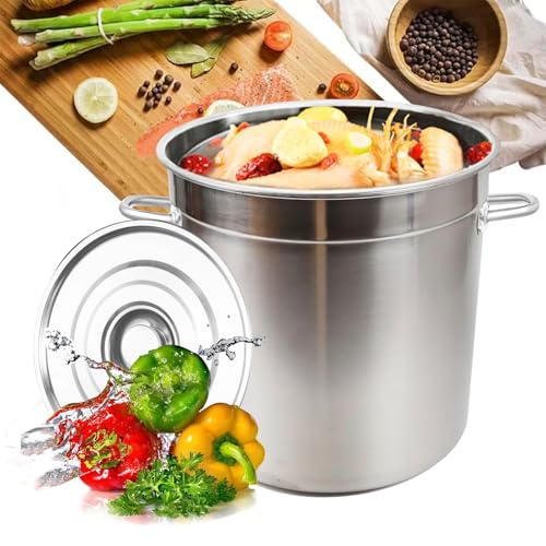 GAOBINGB Extra Dicker Suppentopf aus Edelstahl 201 – großer, robuster Induktionskochtopf mit Deckel und Griff für Eintöpfe, Meeresfrüchte und Suppen – Kochgeschirr in Handelsqualität GAOBINGB Extra Dicker Suppentopf aus Edelstahl 201 – großer, robuster Induktionskochtopf mit Deckel und Griff für Eintöpfe, Meeresfrüchte und Suppen – Kochgeschirr in Handelsqualität von GAOBINGB