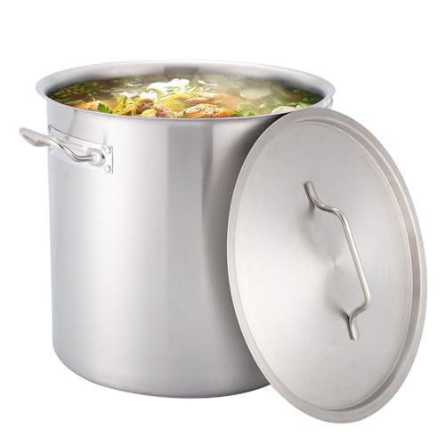 GAOBINGB Großer 12-Liter-Suppentopf aus Edelstahl mit Stahldeckel – robuster Mehrzweck-Suppen- und Eintopftopf zum Kochen von Meeresfrüchten, Eintöpfen und mehr – langlebiges Küchenutensil GAOBINGB Großer 12-Liter-Suppentopf aus Edelstahl mit Stahldeckel – robuster Mehrzweck-Suppen- und Eintopftopf zum Kochen von Meeresfrüchten, Eintöpfen und mehr – langlebiges Küchenutensil von GAOBINGB