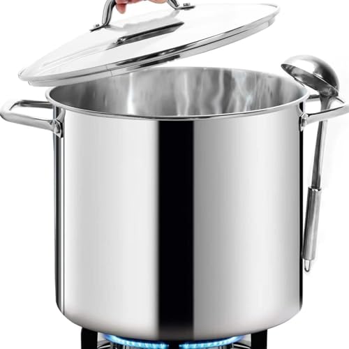 GAOBINGB Großer 20-QT-Suppentopf aus Edelstahl mit Deckel aus gehärtetem Glas – ideal für die Küche in Restaurants, Hotels und auf Partys – leicht zu reinigendes, langlebiges Kochgeschirr für Profikö GAOBINGB Großer 20-QT-Suppentopf aus Edelstahl mit Deckel aus gehärtetem Glas – ideal für die Küche in Restaurants, Hotels und auf Partys – leicht zu reinigendes, langlebiges Kochgeschirr für Profikö von GAOBINGB