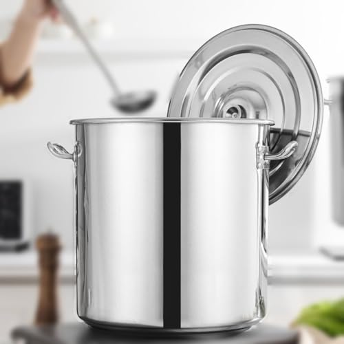 GAOBINGB Großer Suppentopf aus Edelstahl mit Deckel – Verschiedene Größenoptionen von 5,5 l bis 160 l – Robuster Kochtopf für Suppen, Eintöpfe und Pasta – Robustes Küchenutensil GAOBINGB Großer Suppentopf aus Edelstahl mit Deckel – Verschiedene Größenoptionen von 5,5 l bis 160 l – Robuster Kochtopf für Suppen, Eintöpfe und Pasta – Robustes Küchenutensil von GAOBINGB