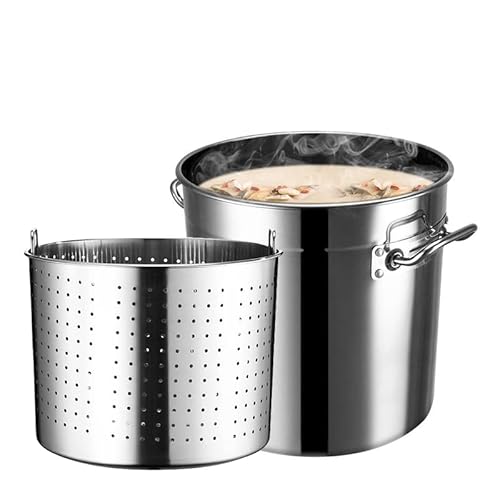 GAOBINGB Großer Suppentopf aus Edelstahl mit Sieb und Deckel – Robuste 45-QT-Fritteuse und Muscheldämpfer für den privaten und gewerblichen Gebrauch – Langlebiger Kochtopf für Restaurants GAOBINGB Großer Suppentopf aus Edelstahl mit Sieb und Deckel – Robuste 45-QT-Fritteuse und Muscheldämpfer für den privaten und gewerblichen Gebrauch – Langlebiger Kochtopf für Restaurants von GAOBINGB