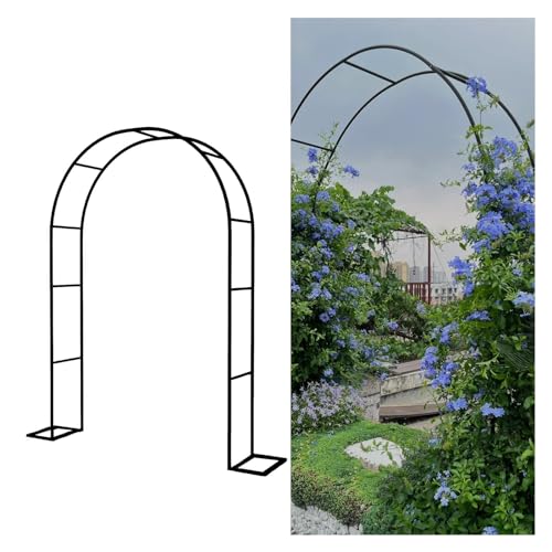 GAOBINGB Metall-Gartenbogen mit Sockel, Rosenspalier für Kletterpflanzen, für den Innen- und Außenbereich, perfekt für Terrassen und Gärten (Schwarz, 7,2 x 7,6 Zoll / 220 cm x 233 cm) von GAOBINGB