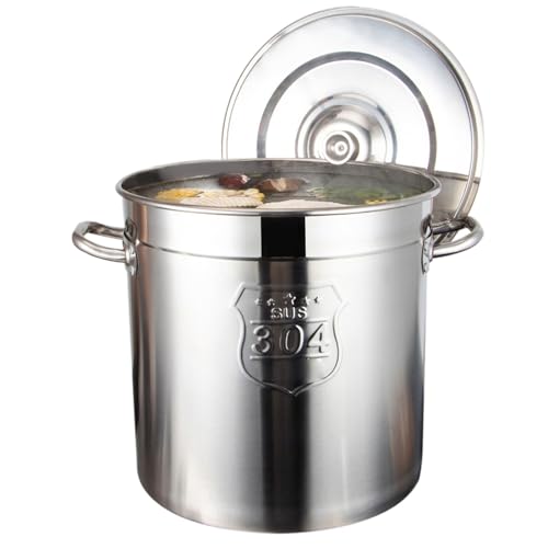 GAOBINGB Robuster 10-Liter-Suppentopf aus Edelstahl – Induktionsgeeigneter Kochtopf für Suppe, Meeresfrüchte, Reis – Großer kommerzieller Suppentopf mit Stahldeckel GAOBINGB Robuster 10-Liter-Suppentopf aus Edelstahl – Induktionsgeeigneter Kochtopf für Suppe, Meeresfrüchte, Reis – Großer kommerzieller Suppentopf mit Stahldeckel von GAOBINGB