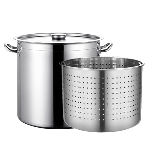 GAOBINGB Robuster Suppentopf aus Edelstahl, 27 QT/45 QT/63 QT – Großer Kochtopf für Langusten und Meeresfrüchte mit Sieb, ideale Fritteuse für Truthahn zum Kochen zu Hause und im Freien, 40 x 40 cm GAOBINGB Robuster Suppentopf aus Edelstahl, 27 QT/45 QT/63 QT – Großer Kochtopf für Langusten und Meeresfrüchte mit Sieb, ideale Fritteuse für Truthahn zum Kochen zu Hause und im Freien, 40 x 40 cm von GAOBINGB