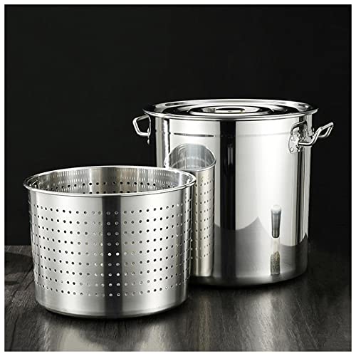 GAOBINGB Robuster Suppentopf aus Edelstahl – 63-Qt-Truthahn- und Langustentopf mit Korb, perfekt zum Dämpfen von Krabben und Hummern, ideal zum Kochen im Freien und zum Einkochen von Meeresfrüchten GAOBINGB Robuster Suppentopf aus Edelstahl – 63-Qt-Truthahn- und Langustentopf mit Korb, perfekt zum Dämpfen von Krabben und Hummern, ideal zum Kochen im Freien und zum Einkochen von Meeresfrüchten von GAOBINGB