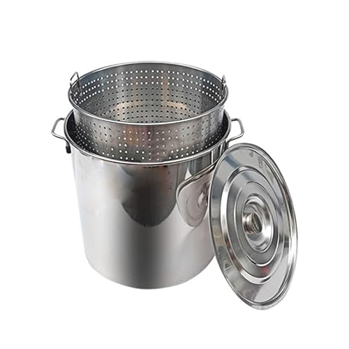 GAOBINGB Robuster Suppentopf aus Edelstahl mit 27 Qt/45 Qt/63 Qt und Dampfkorb – ideal für Suppe, Pasta, Meeresfrüchte, Truthahnbraten, langlebige Kochtöpfe – 35 x 35 cm GAOBINGB Robuster Suppentopf aus Edelstahl mit 27 Qt/45 Qt/63 Qt und Dampfkorb – ideal für Suppe, Pasta, Meeresfrüchte, Truthahnbraten, langlebige Kochtöpfe – 35 x 35 cm von GAOBINGB
