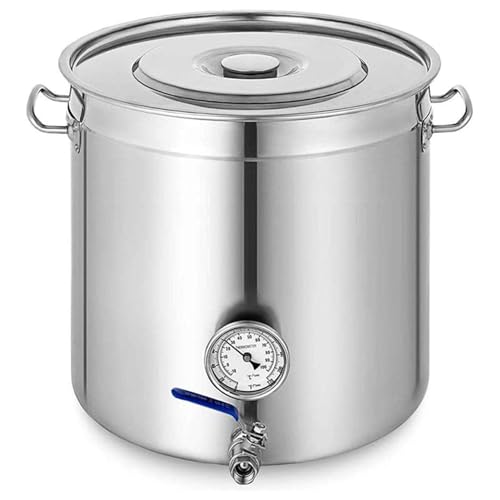 GAOBINGB Robuster Suppentopf aus Edelstahl mit Zapfhahn und Thermometer – perfekt zum Brauen, Kochen und für den Einsatz im Freien – 45 x 45 cm großer Kochgeschirrbehälter mit Deckel GAOBINGB Robuster Suppentopf aus Edelstahl mit Zapfhahn und Thermometer – perfekt zum Brauen, Kochen und für den Einsatz im Freien – 45 x 45 cm großer Kochgeschirrbehälter mit Deckel von GAOBINGB