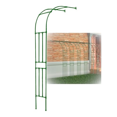 Gartenbogen für Kletterpflanzen im Freien, 90 x 240 cm (B x H), wetterbeständiges Rankgitter aus Metall für Rosenpergola, langlebiger grüner Eisenbogen zur Gartendekoration und -unterstützun von GAOBINGB