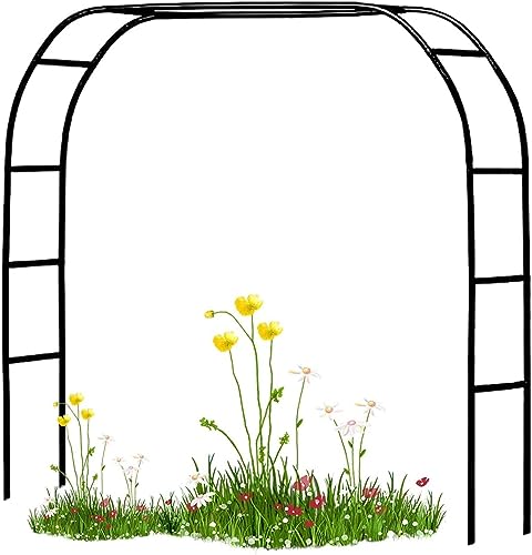 Großes Gartenbogen-Spalier aus Metall für Kletterpflanzen. Robuste Schwarze Stahlkonstruktion, perfekt für Rosen und Weinreben. Größen: 120 cm, 140 cm, 200 cm, 350 cm, B 280 x H 220 cm. von GAOBINGB