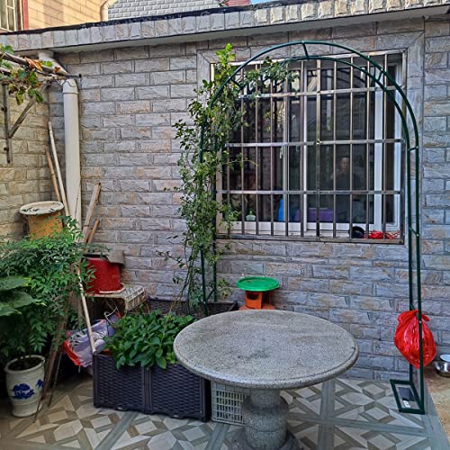 Wetterfester Gartenbogen aus Metall für Kletterpflanzen. Arco-Spalier für Rosen. Erhältlich in 120 x 220 cm, 160 x 220 cm, 240 x 220 cm. Langlebiges, rostbeständiges grünes Finish. von GAOBINGB