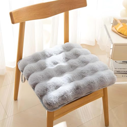 GAOCUNBING 2er-Pack Esszimmerstuhlsitz, quadratischer Flauschiger Stuhlsitz mit Rutschfester Rückseite, plüschiges Küchenstuhlkissen, Riemchenstuhlsitzkissen, Sofakissen D,40 * 40cm von GAOCUNBING